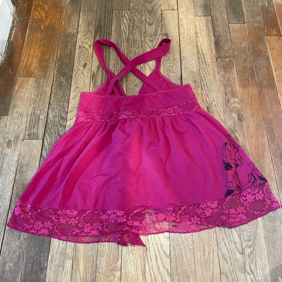 magenta ed hardy tank top with design on the side - Picture 4 of 6